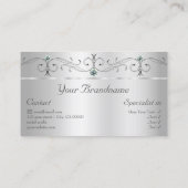 シルバエレガントーの華美斜面宝石と写真 名刺 (裏面)