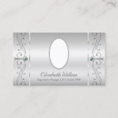 シルバエレガントーの華美斜面宝石と写真 名刺 (正面)