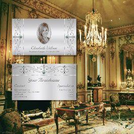 シルバエレガントーの華美斜面宝石と写真 名刺