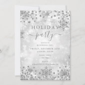 シルバエレガントークリスマスウィンターカンパニーホリデー 招待状 (正面)