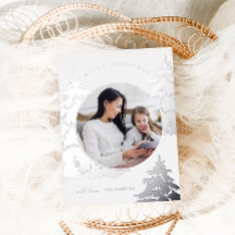 シルバエレガントークリスマスツリーツーフォトホリデー