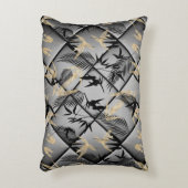 シルバエレガントーググレイブラック金ゴールドパームズバンブーデコール アクセントクッション (正面(垂直))