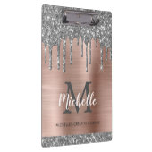 シルバエレガントーグリッタードリップスバラモノグラムの金ゴールド クリップボード (右)