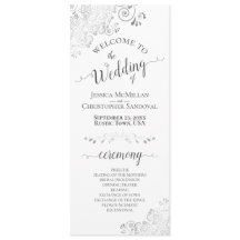 シルバエレガントーグレイクルスオンホワイト結婚式 プログラム