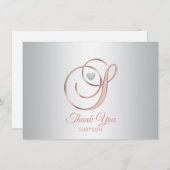 シルバエレガントーグレイバラ金ゴールドありがとう | S サンキューカード (正面/裏面)