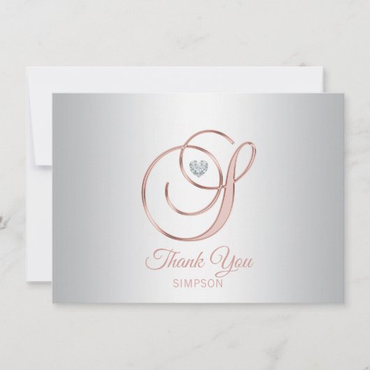 シルバエレガントーグレイバラ金ゴールドありがとう | S サンキューカード (正面)