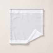 シルバエレガントーグレイ&ホワイトの羽毛 バスタオルセット (ウォッシュタオル)