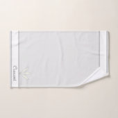 シルバエレガントーグレイ&ホワイトの羽毛 バスタオルセット (ハンドタオル)