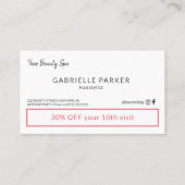 シルバエレガントーグレーレザールックヘアサロンパンチ ロイヤリティカード (裏面)