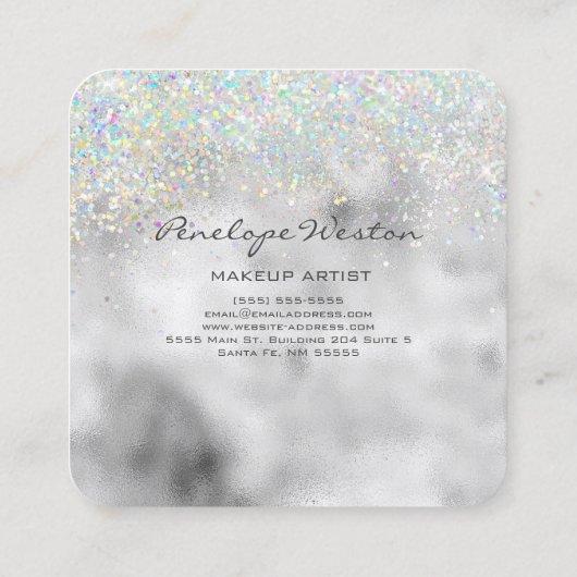 シルバエレガントースクエアビジネスカード スクエア名刺 (裏面)