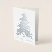 シルバエレガントースクリスマスツリー&ギフトフォト実在 箔カード (正面)