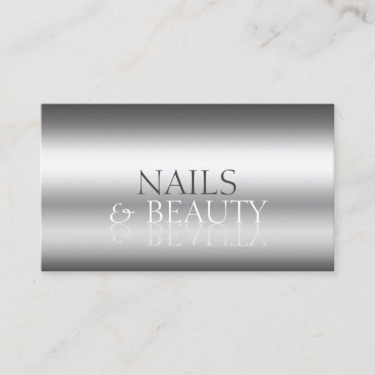 シルバエレガントースタイリッシュ鏡フォントシックと写真 名刺 (正面)