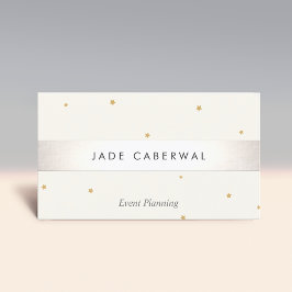 シルバエレガントーストライプの金ゴールドスターイベントプランナー 名刺