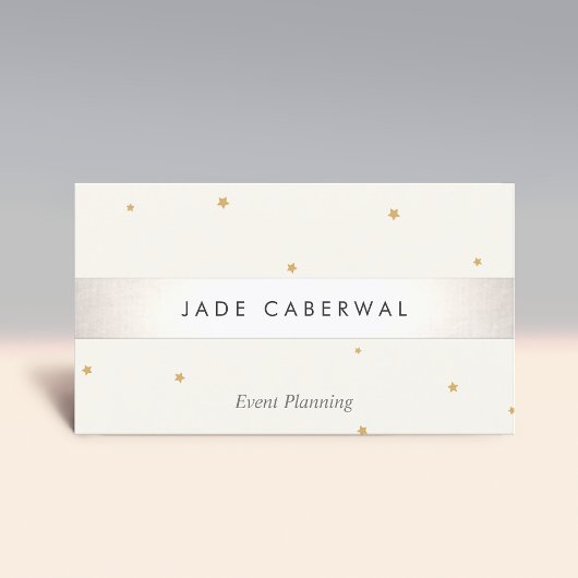 シルバエレガントーストライプの金ゴールドスターイベントプランナー 名刺