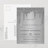 シルバエレガントースパークルグリッタードリップスキンセアニラ ポストカード (正面/裏面)