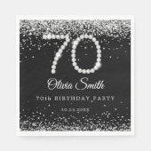 シルバエレガントーダイヤモンド70thバースデーパーティー スタンダードランチョンナプキン (正面)
