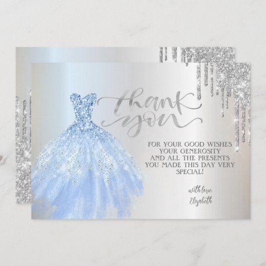 シルバエレガントードリプスシック サンキューカード (正面/裏面)