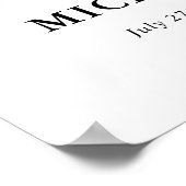 シルバエレガントーパープルバタフライウェルカム結婚ーズ ポスター (角)