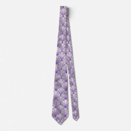 シルバエレガントーパープルファンデザインアールデコ ネクタイ