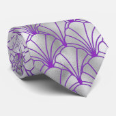 シルバエレガントーパープルファンデザインアールデコ ネクタイ (ロール)