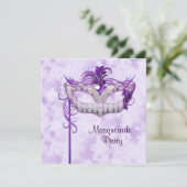 シルバエレガントーパープルマスカレードパーティー 招待状 (スタンド正面)