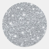 シルバエレガントーフェイクグラマラスグリッター ラウンドシール (正面)