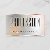 シルバエレガントーフェイクテンプレートあなたのカスタム文字はこちら 名刺 (正面)