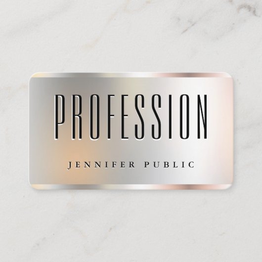 シルバエレガントーフェイクテンプレートあなたのカスタム文字はこちら 名刺 (正面)