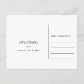 シルバエレガントーフォイルのブルーウェディングは日付を保存 案内ポストカード (裏面)