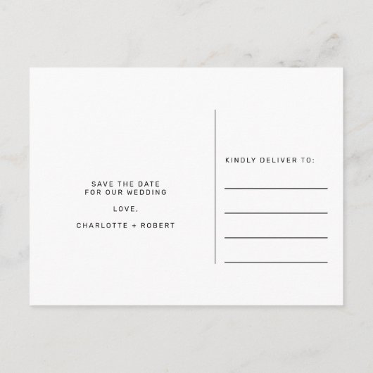 シルバエレガントーフォイルのブルーウェディングは日付を保存 案内ポストカード (裏面)