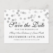 シルバエレガントーフォイルグリッターライトの日付を保存 案内ポストカード (正面)