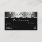 シルバエレガントーブブラックの写真付き宝石 名刺 (裏面)