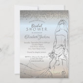シルバエレガントーブライドダイヤモンドブライダルシャワー 招待状 (正面)