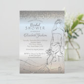 シルバエレガントーブライドダイヤモンドブライダルシャワー 招待状 (スタンド正面)