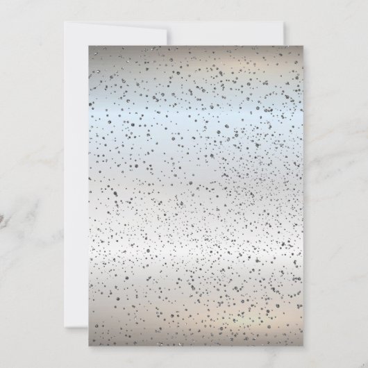 シルバエレガントーブライドドレス、ダイヤモンドブライダルシャワー 招待状 (裏面)