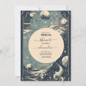 シルバエレガントーブルータロットブライダルシャワー 招待状 (正面)