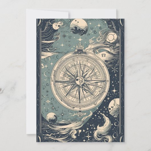 シルバエレガントーブルータロット結婚ズ 招待状 (裏面)