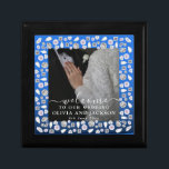 シルバエレガントーブルーハートダイヤモンドグリッター結婚ズ ギフトボックス<br><div class="desc">アールデコ結婚のダイヤモンドブラック及びホワイトフォーム基板</div>