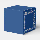 シルバエレガントーブルーハートダイヤモンドグリッター結婚ズ フェイバーボックス (裏面サイド)