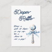 シルバエレガントーブルーラトルボウベビーおむつラッフル エンクロージャーカード (正面)