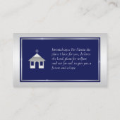 シルバエレガントーブルー教会の牧師の司祭 名刺 (裏面)