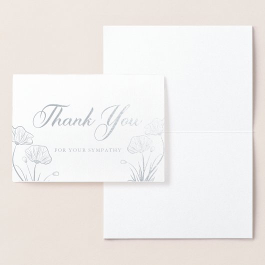 シルバエレガントーポピー悔やみや弔慰ありがとう 箔カード (ディスプレー)