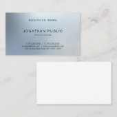 シルバエレガントーモダンルックプレーンプロフェッショナル 名刺 (正面/裏面)