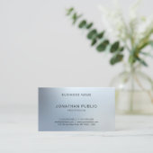 シルバエレガントーモダンルックプレーンプロフェッショナル 名刺 (スタンド正面)