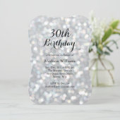 シルバエレガントーライト誕生日招待状 招待状 (スタンド正面)