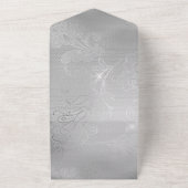 シルバエレガントーレースフローラ オールインワン招待状 (外側)