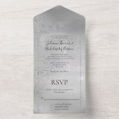 シルバエレガントーレースフローラ オールインワン招待状 (内側)