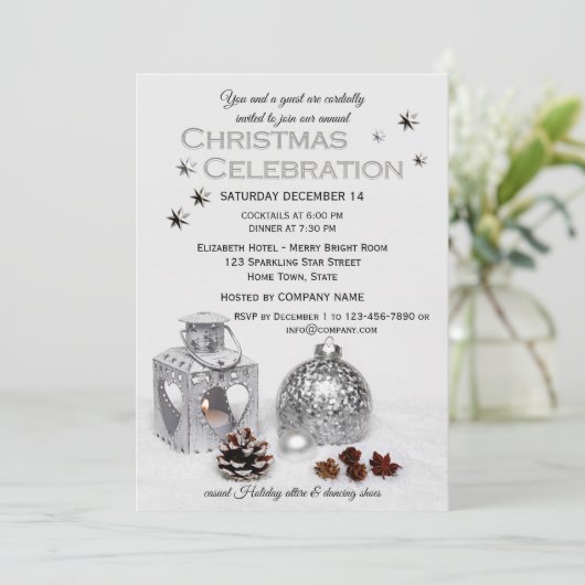 シルバエレガントー会社クリスマスパーティの招待状 招待状 (スタンド正面)