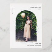 シルバエレガントー写真卒業 箔招待状 (正面)