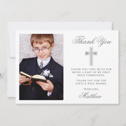 シルバエレガントー初の聖餐式の写真 サンキューカード (正面)